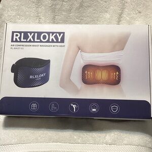 Waist Massager for belly and lower back.  Inflatable portable heating pad Black